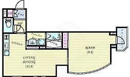 プレサンスNEO中之島公園 1LDKの間取図画像