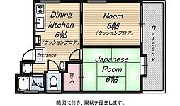 ファミールK&M 2DKの間取図画像