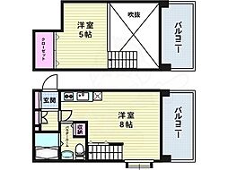 アスラン江戸堀 1LDKの間取図画像