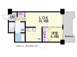 おおきに大阪天満サニーアパートメント 1LDKの間取図画像