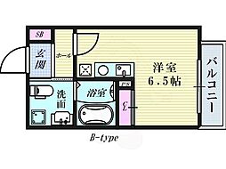 サンクチュアリ北梅田 ワンルームの間取図画像