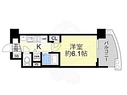 プレサンス天満ステーションフロント ワンルームの間取図画像