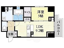 ジアドレス梅田 1LDKの間取図画像
