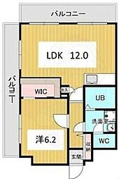 阪神ハイグレードマンション5番館 1LDKの間取図画像