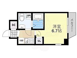 セレニテ本町ルフレ 1Kの間取図画像