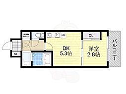 セレニテ本町ルフレ 1DKの間取図画像