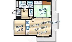 梅田プレミアムコート 2LDKの間取図画像