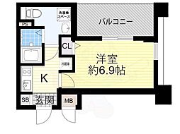 プレサンス天満ステーションフロント ワンルームの間取図画像
