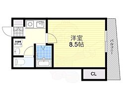 ヴィクトワール福島 1Kの間取図画像