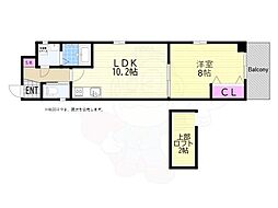 アルビオン西梅田 1LDKの間取図画像