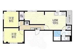 フラワーハイツ 2LDKの間取図画像