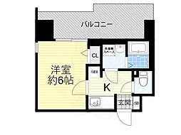 エスリードレジデンス梅田グランゲート 1Kの間取図画像