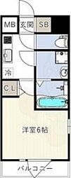 ジオエント梅田北リバーフロント 1Kの間取図画像
