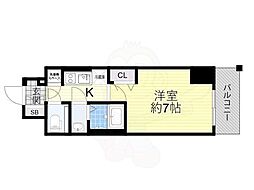 ファーストステージウメダWEST 1Kの間取図画像