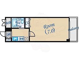 天満グリーン土井マンション 1Kの間取図画像