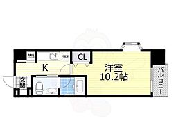 アスラン江戸堀 1Kの間取図画像