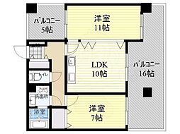 アスペック天満橋 2LDKの間取図画像
