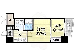 アプリーレ南森町 2Kの間取図画像