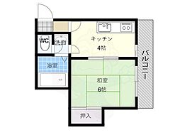 レジデンス長居 1DKの間取図画像