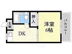 Osaka Metro御堂筋線 あびこ駅 徒歩4分の賃貸マンション 3階1DKの間取り