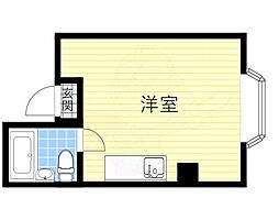 苅田ハイツ ワンルームの間取図画像