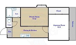 パラッツオF 2DKの間取図画像