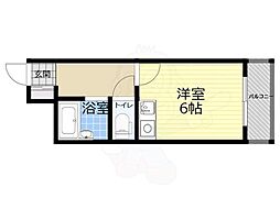 プレジール弐番館 1Kの間取図画像