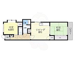 ハピネスあびこ 2DKの間取図画像