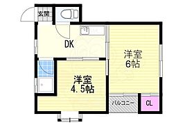 エイコーマンション 2DKの間取図画像