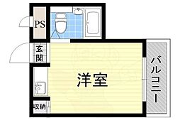 プレアール山之内2 ワンルームの間取図画像
