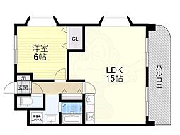 ロイヤルキタノ 1LDKの間取図画像