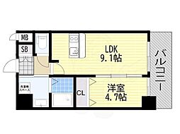 gm KOHAMA 1LDKの間取図画像