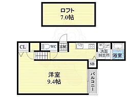 ポラリスあびこ 1Kの間取図画像