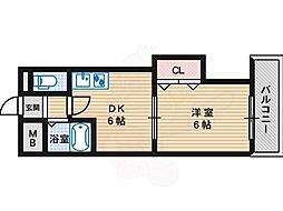リレックス上住吉 1DKの間取図画像