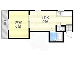 サンプラザ照ケ丘A棟 1DKの間取図画像