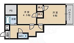 クローバーメゾン公園南Part2 2Kの間取図画像