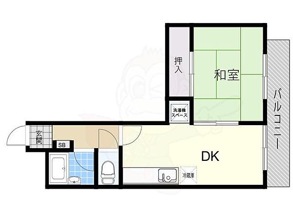 メゾンボネール ｜大阪府大阪市住吉区遠里小野６丁目(賃貸マンション1DK・1階・30.00㎡)の写真 その2