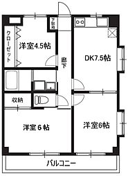 志幸84グランデ2 3DKの間取図画像