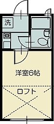 スターパレス2 1Kの間取図画像