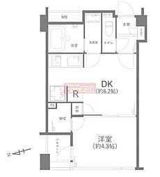 イトーピア白金ステーションプラザ 4階1DKの間取り