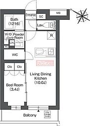 ＯＲＳＵＳ戸越銀座 1階1LDKの間取り