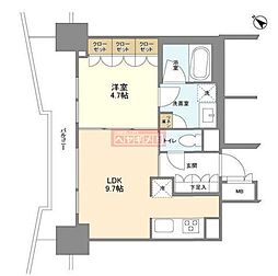 LaSante五反田 1LDKの間取図画像