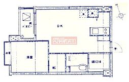ベルジューレ高輪 1LDKの間取図画像