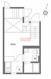アピチェ池上 ワンルームの間取図画像