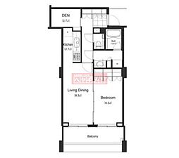 パークキューブ目黒タワー 1LDKの間取図画像