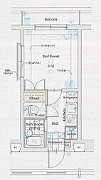 グラントゥルース目黒花房山 1Kの間取図画像