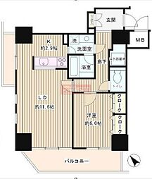 トレステージ目黒 1LDKの間取図画像