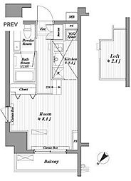 BLANCCHIC白金台 1Kの間取図画像