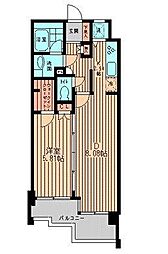 プラタナス目黒 1LDKの間取図画像