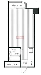 セントヒルズ目黒 1Kの間取図画像